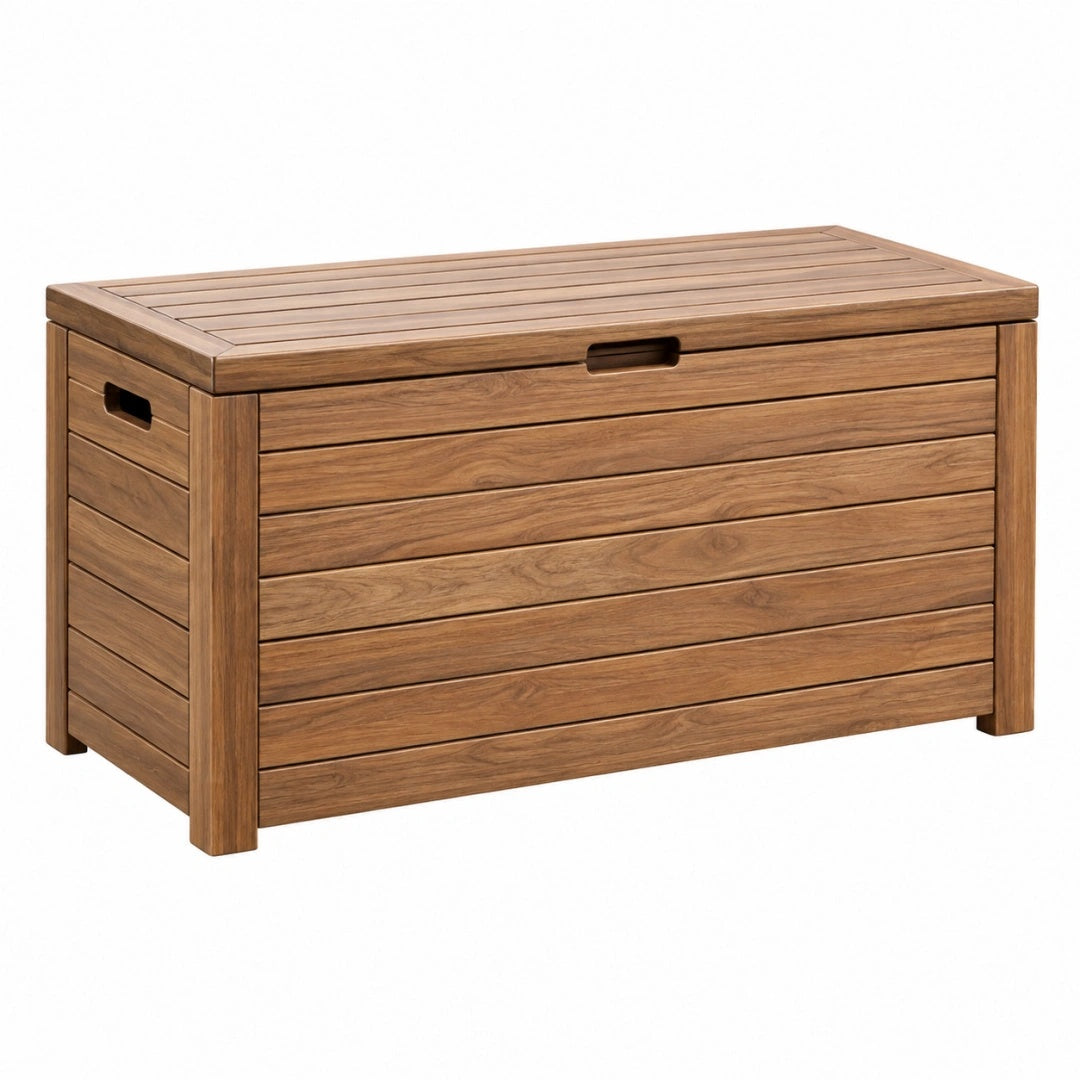 Aufbewahrungstruhe 120 x 60 x 65 cm aus Holz Braun mit Klappdeckel