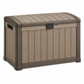 Aufbewahrungsbox 123 x 62 x 61 cm Kunststoff Braun für Garten mit Klappdeckel