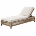 Gartenliege 200 x 70 x 90 cm aus Kunststoffgeflecht Beige mit verstellbarer Rückenlehne