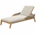 Gartenliege 200 x 75 x 88 cm Holz Beige mit verstellbarer Rückenlehne