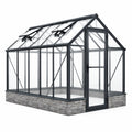 Gewächshaus 300 x 190 x 210 cm Aluminium Schwarz Transparent mit Dachfenstern