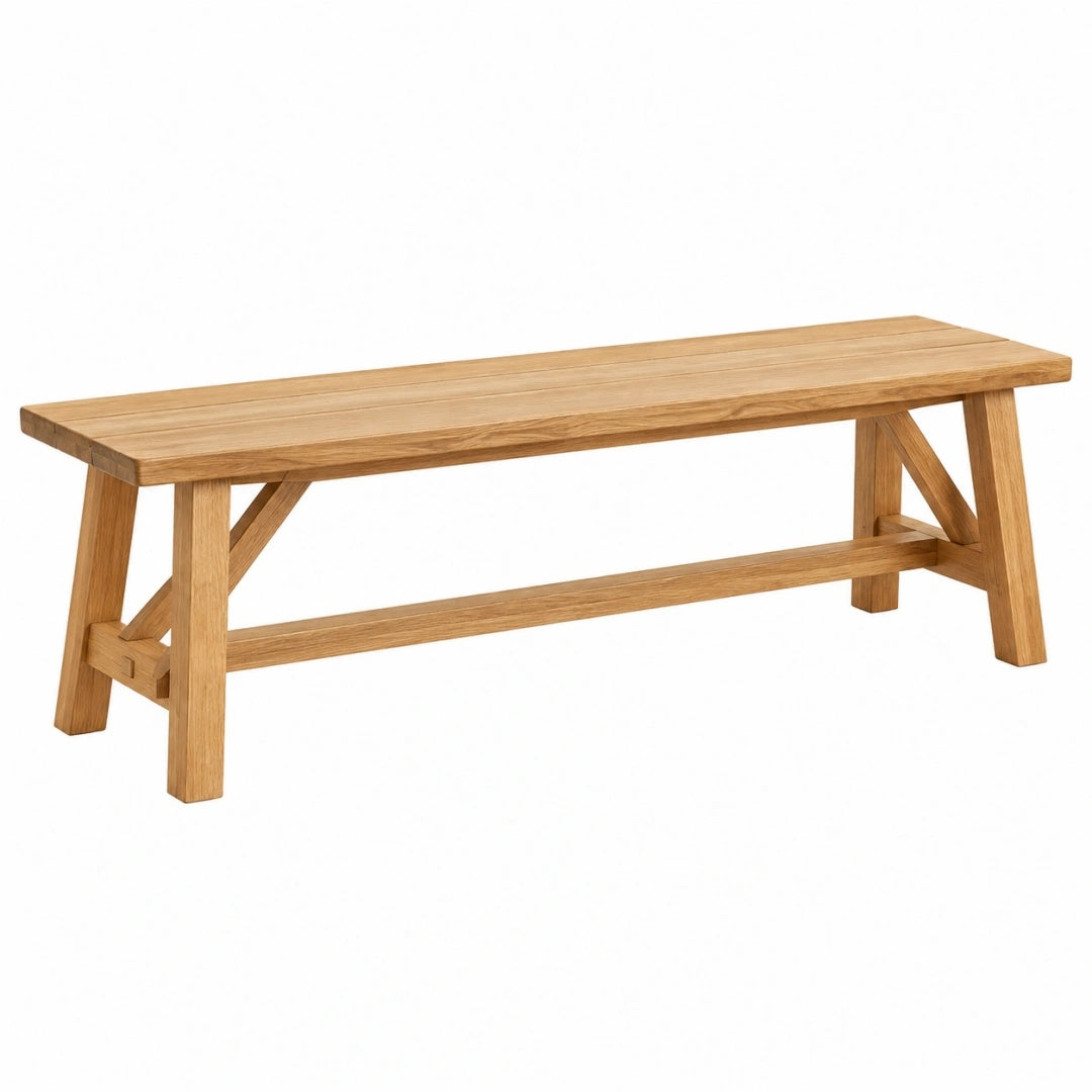 Gartenbank 180 x 40 x 45 cm Holz Natur mit verstärktem Gestell