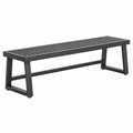Gartenbank 120 x 35 x 45 cm aus Metall Schwarz mit Lattenfläche