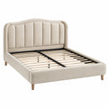 Polsterbett 160 x 200 cm Beige Stoffbezug mit Lattenrost Modern