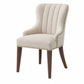 Polsterstuhl 62 x 68 x 104 cm Creme Stoff Holzbeine klassischer Stil