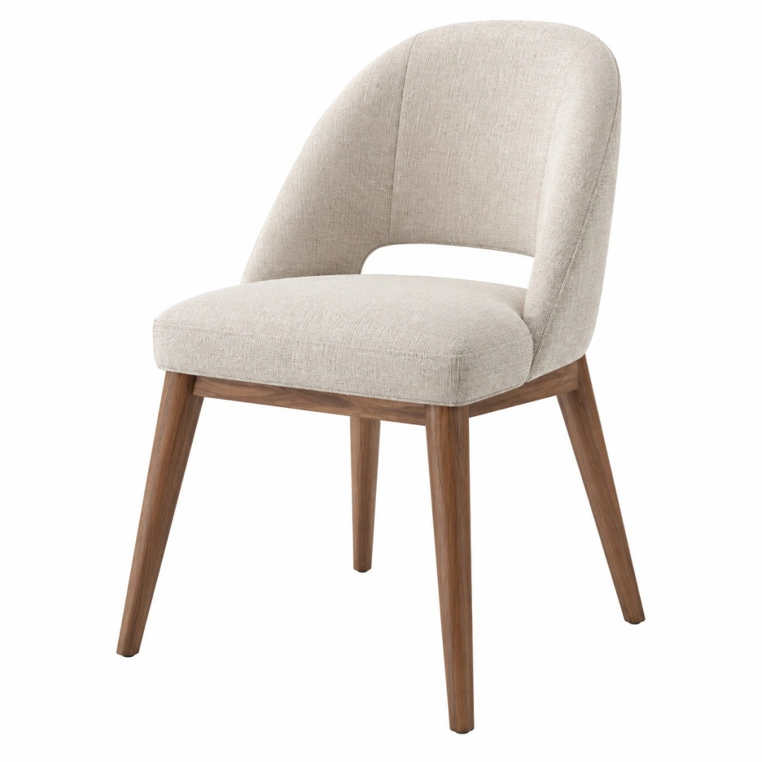 Esszimmerstuhl 59 x 62 x 84 cm mit Textilbezug in Beige und Holzgestell